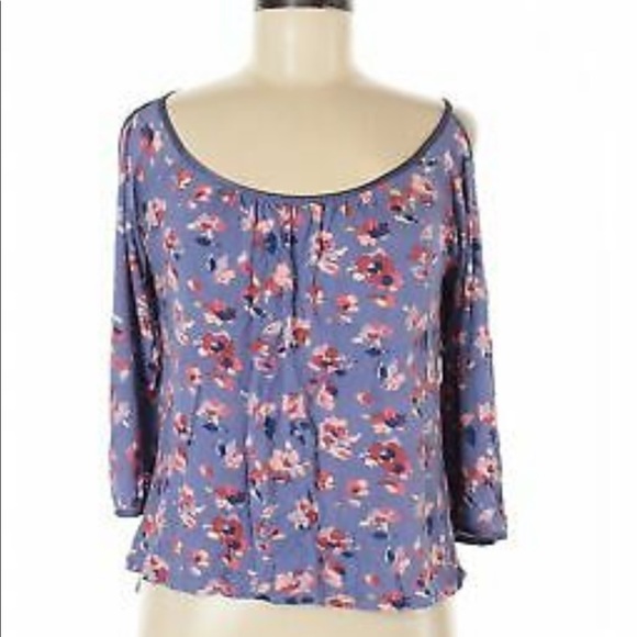 Lauren Conrad Purple Blouse Cutout Shoulders - Picture 3 of 7